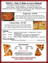Pizza | Route 66 Road Runner | Eat in | Take out